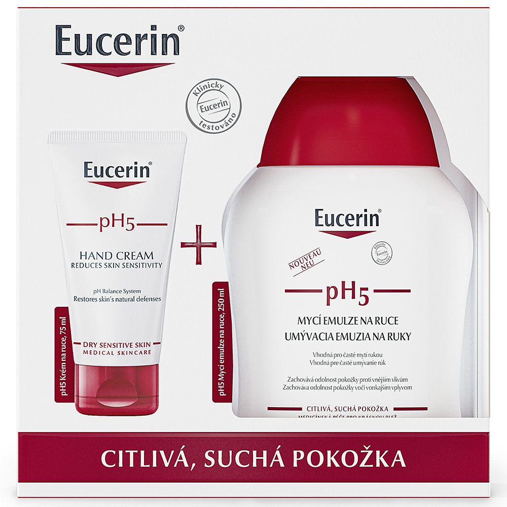 EUCERIN PH5 SET krém na ruce+mycí emulze na ruce PROMO