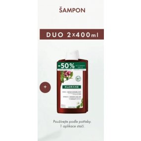 KLORANE DUO šampon Chinin & Bio Protěž Alpská posilující šampon proti vypadávání vlasů 400 ml + 400 ml